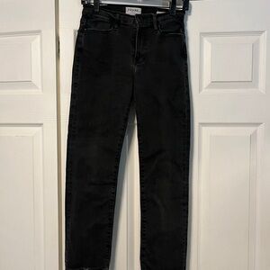 Frame Denim Black Ankle Cropped Jeans